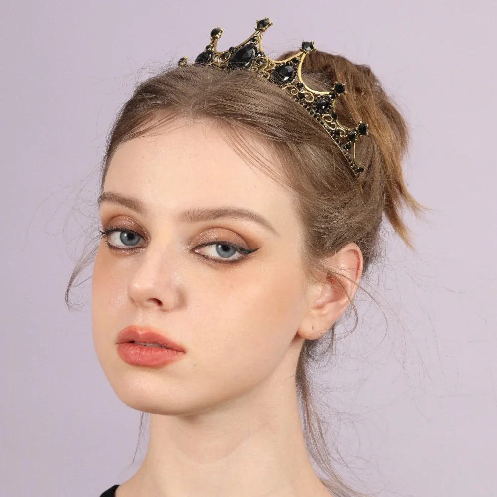 Elegant Black and Gold Crown Headband